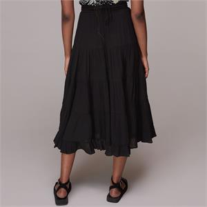 Whistles Button Front Crinkle Skirt